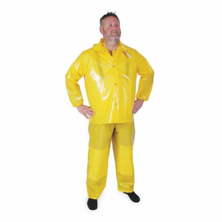 CONDOR 4PCJ8 Rain Jacket With Detachable Hood, Rain Jacket, S, Yellow, Snap, Snap-On Hood | CR2DNK