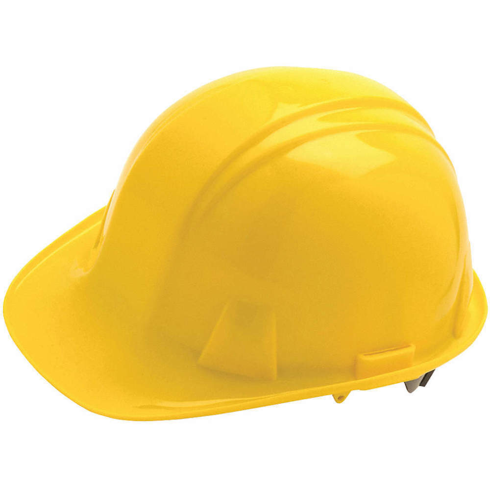 CONDOR 52LC86 Hard Hat, Front Brim, Yellow, 4 Pt. Pinlock Suspension, Size 6-1/2"-8" | AX3MXJ