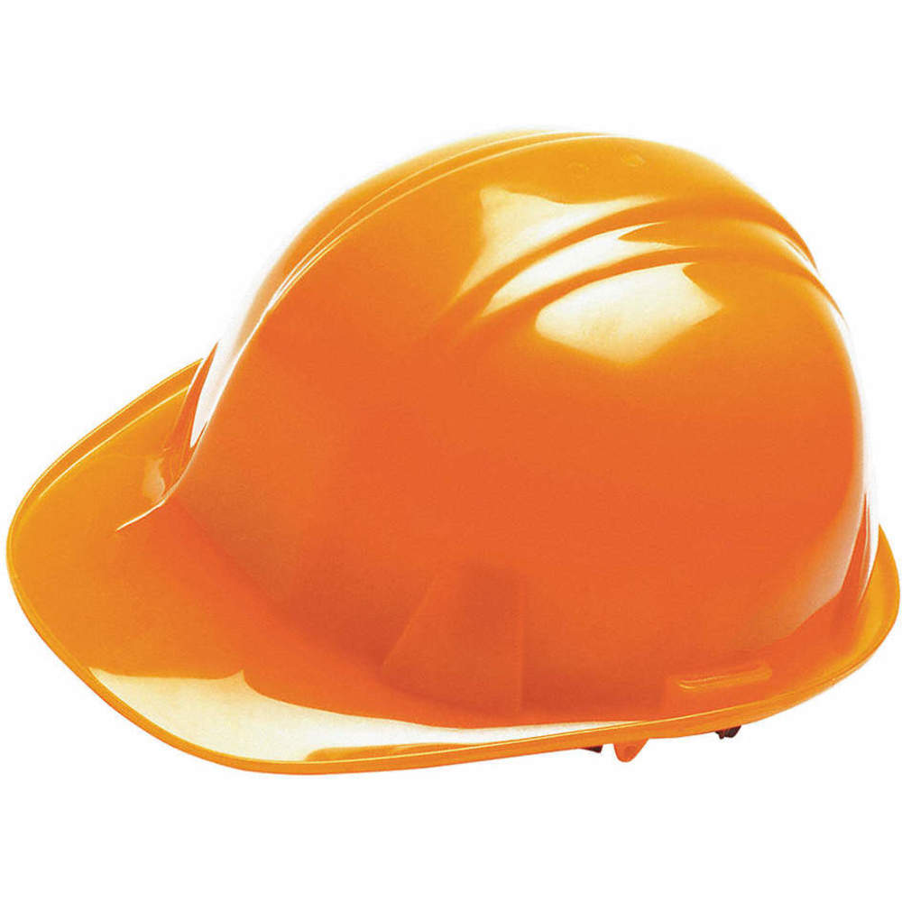 CONDOR 52LD01 Hard Hat, Front Brim, Orange, 4 Pt. Ratchet Suspension, Size 6-1/2"-8" | AX3MXK
