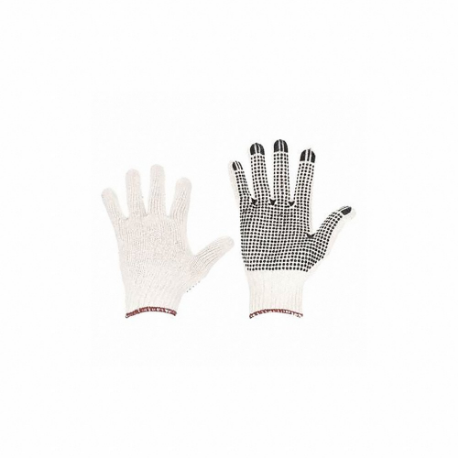 CONDOR 60VY37 Knit Gloves, Size L, PVC, Palm, Cotton, Full Finger, Knit Cuff, 1 Pair | CR2CRJ