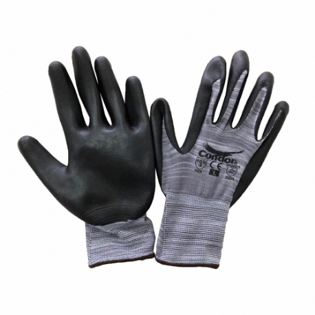 CONDOR 60VY84 Coated Glove, XL, Sandy, Nitrile, Full Finger, 1 Pair | CR2CUR