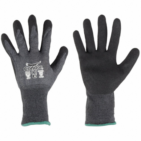 CONDOR 61JC40 Knit Gloves, Size L, ANSI Cut Level A4, Palm, Dipped, Nitrile, Kevlar, 1 Pair | CR2CHN