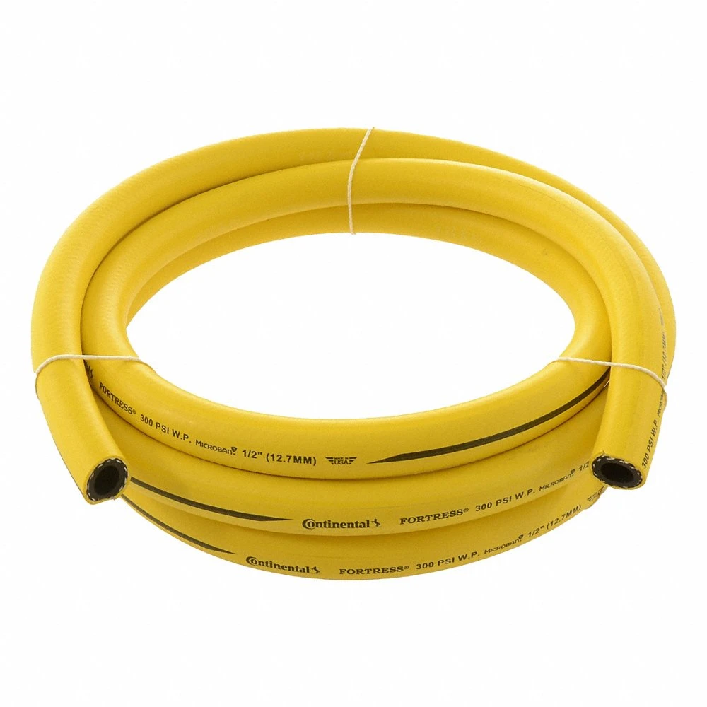 Washdown Hose, 5/8 Inch ID, 1 1/16 Inch OD, 5 ft Length, Yellow, Nitrile