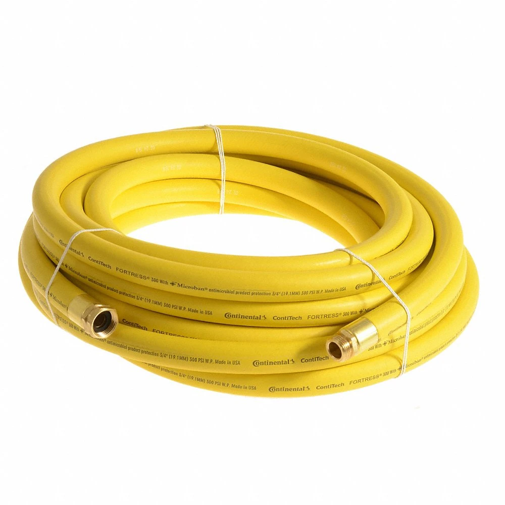 Washdown Hose, 1/2 Inch ID, 300 PSI, -20 Deg-210 Deg F, Yellow, 75 ft Hose Lg, MGHT x FGHT