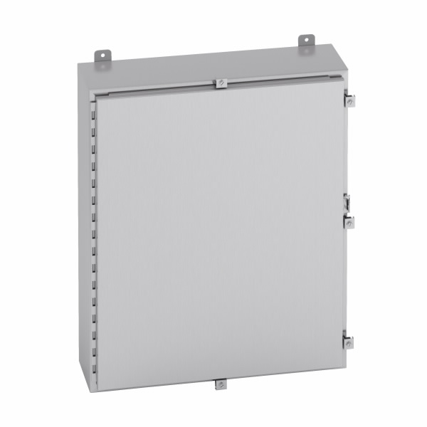 COOPER B-LINE 16126-4XS Wall Mounted Panel Enclosure, 6 x 12 x 16 Inch Size, Hinged Cover, 304SS | CH6ZTR
