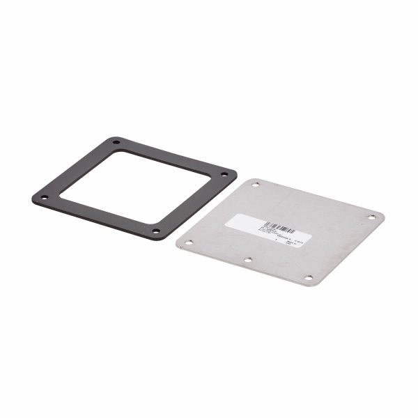 COOPER B-LINE 44-4XSFCP Closure Plate, Feed Through, SS, Brushed Finish, 4 x 4 Inch Size | CH7KFM