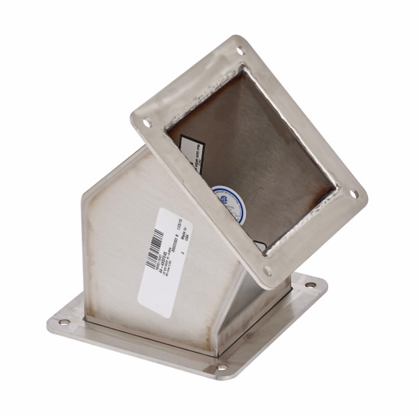 COOPER B-LINE 44-4XSFE45 Wireway Elbow, 45 Deg., Feed Through Wiring, SS, Brushed Finish, 4 x 4 Inch Size | CH7KFN