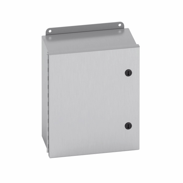COOPER B-LINE 1084-4XSQT JIC Panel Enclosure, 4 x 8 x 10 Inch Size, Hinged Cover, 304SS | CH6ZBQ