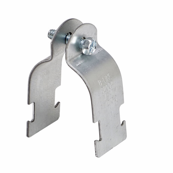 COOPER B-LINE B2037HDG(2OD) Pipe/Conduit Clamp, 0.0966 x 3.991 x 1.25 Inch Size, Steel, 5/16 -18 Screw Size | CH7EWB