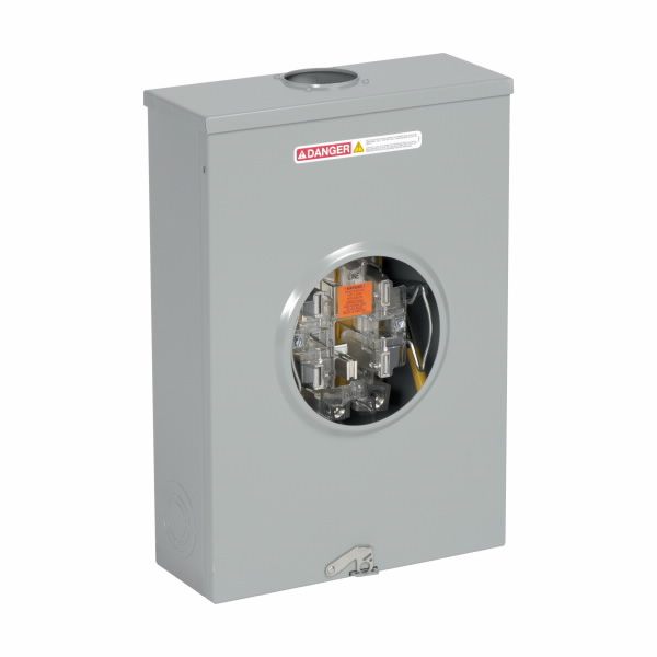 COOPER B-LINE EL20L43GR2N Single Meter Sockets, 100A, Test Block, Gray Painted, 7 Jaws, 1 Position | CH7QHH