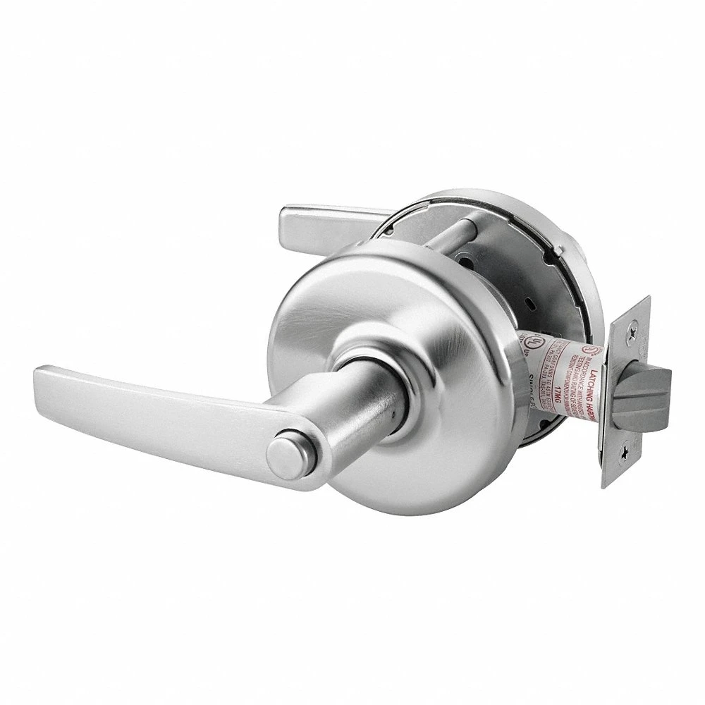 Door Lockset, Chrome, Cylindrical, Nickel Silver