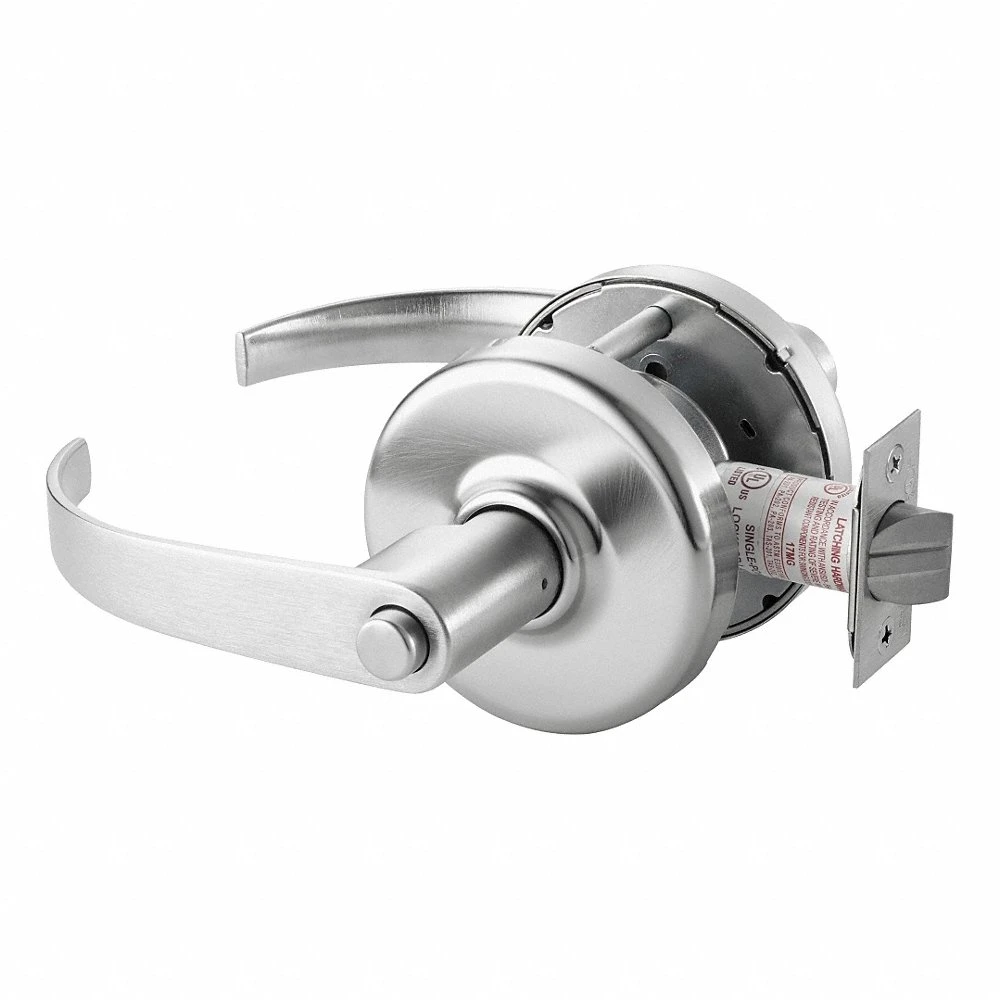 Door Lockset, Chrome, Cylindrical, Nickel Silver