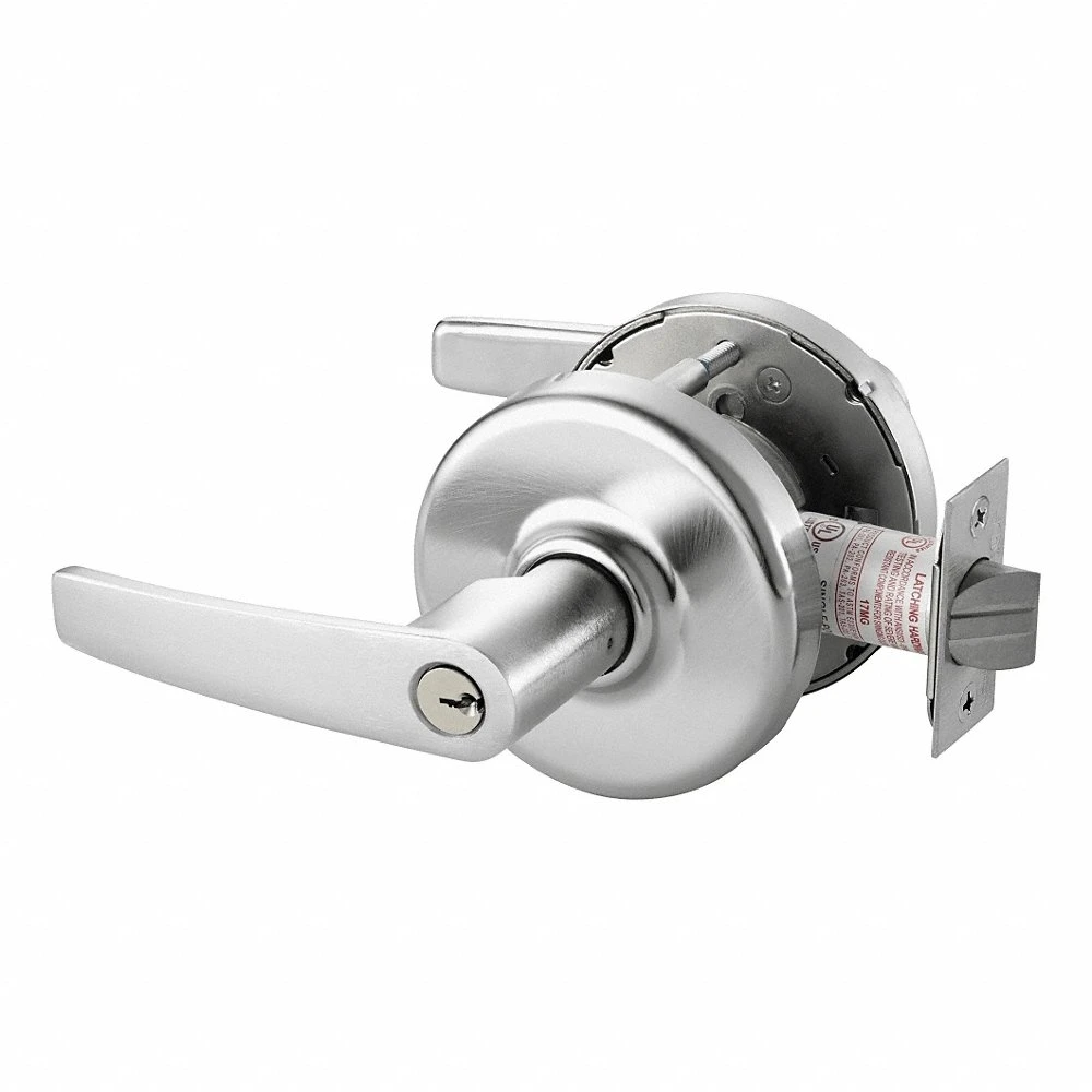 Door Lockset, Chrome, Cylindrical, Nickel Silver