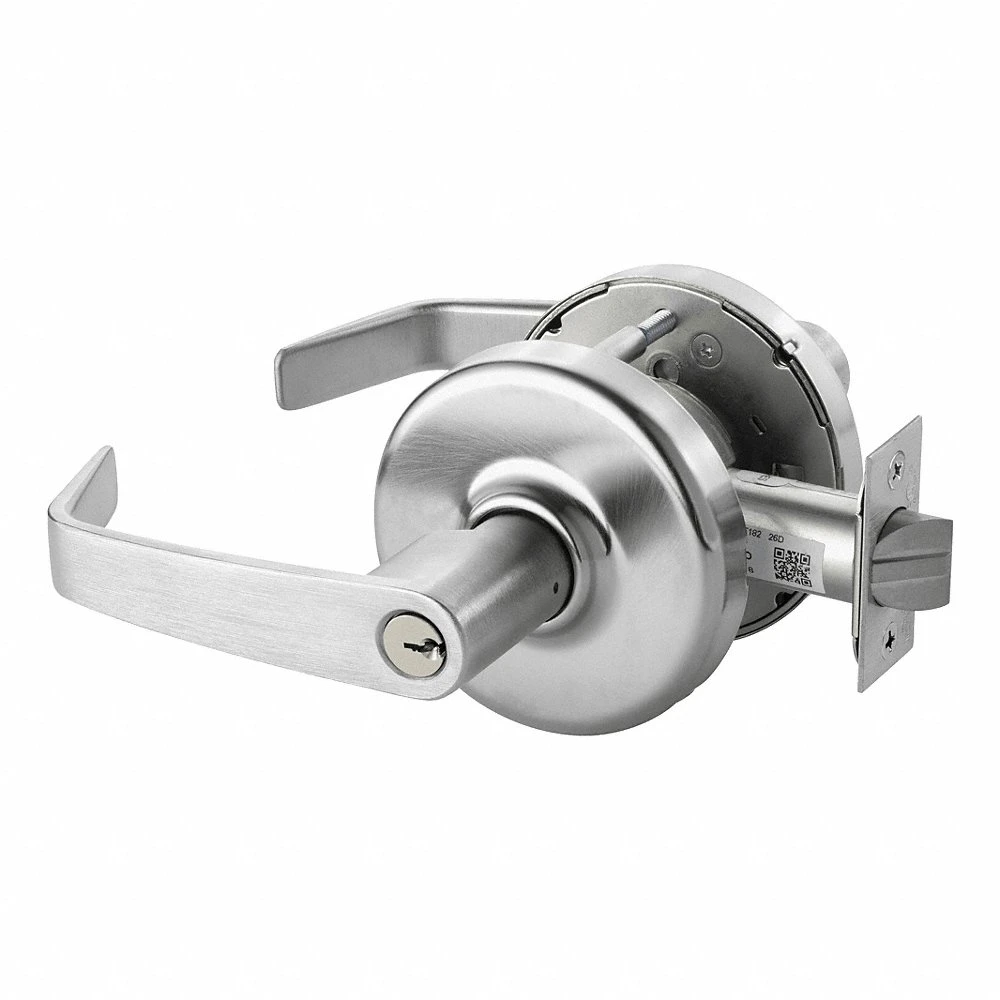 Door Lockset, Chrome, Cylindrical, Nickel Silver