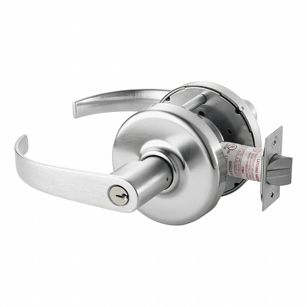 Door Lockset, Chrome, Cylindrical, Nickel Silver