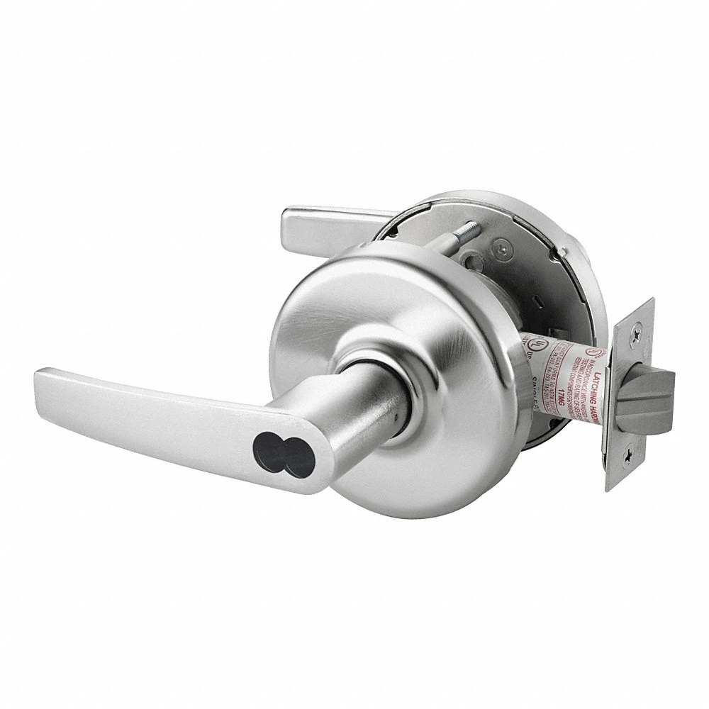 Door Lockset, Chrome, Cylindrical, Nickel Silver, LFIC