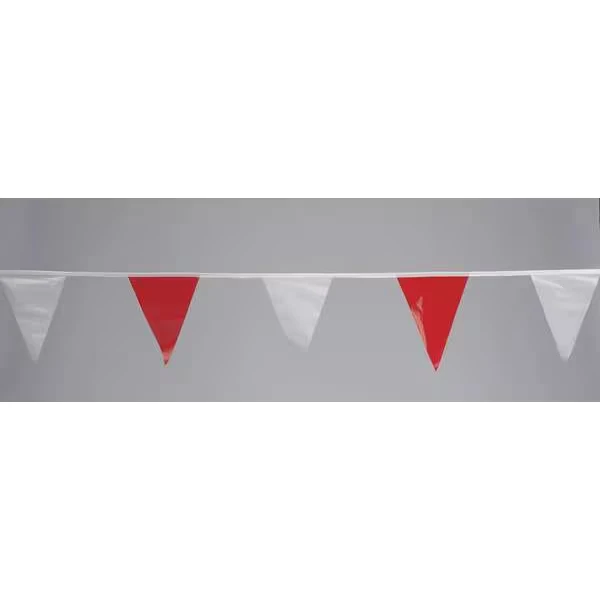 Pennants, Vinyl, Red/White, 60 ft