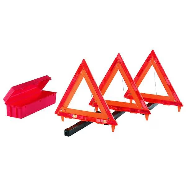 Emergency Warning Triangle Kit, 3-Piece, Storage Box