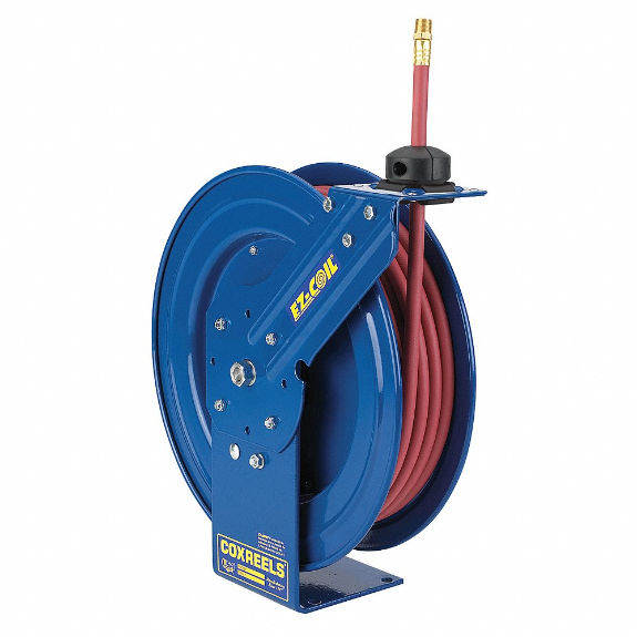 COXREELS EZ-P-LP-350 Spring Return Hose Reel, 50 ft. Length, 3/8 Inch I.D., 3/8 Inch MNPT, Brass, Blue | CF3KVZ 260N45