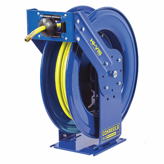 COXREELS TSH-N-3100-HV Spring Return Hose Reel, 100 ft. Length, 3/8 Inch I.D., 3/8 Inch MNPT, Brass, Blue | CF3KTE 60GW19