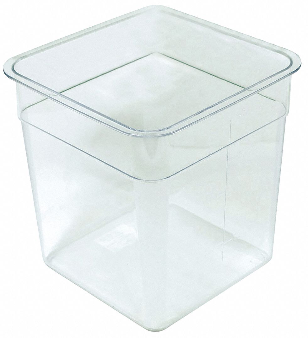 CRESTWARE SQC6 Round Storage Container, 18 3/4 Inch x 8 3/4 Inch x 7 Inch Size, Plastic, Clear | CH6RNY 45GK84