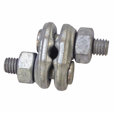 Fist Grip, Double Saddle, Steel, 5/16 Inch Wire Rope Dia, 5 Inch Rope Turn Back