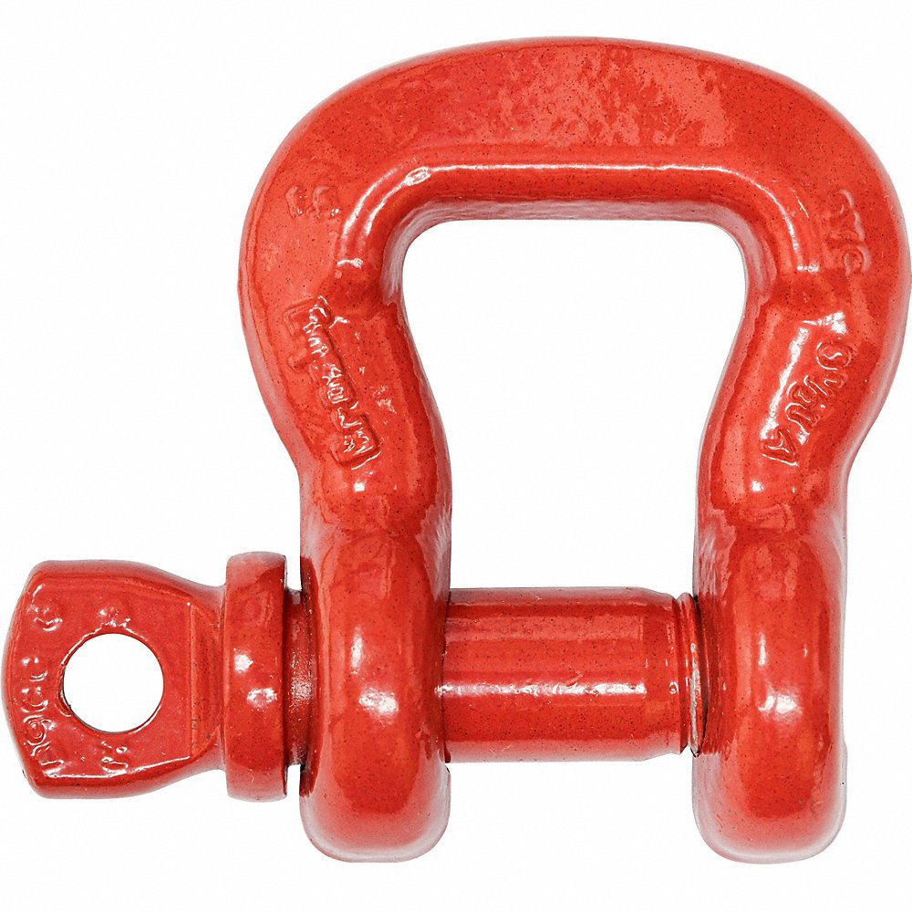 Sling Shackle, Sling Shackle, 13000 lb Load Limit, 1 1/2 Inch Compatible Sling Wd, Red