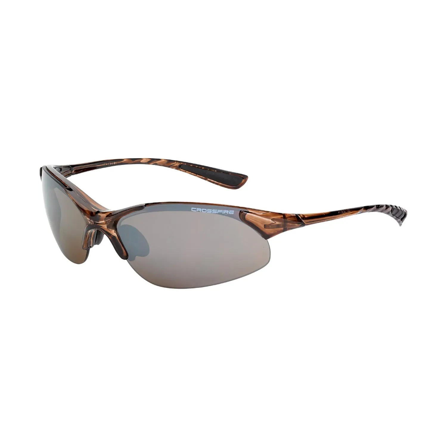 Safety Glasses, Wraparound Brown Mirror Polycarbonate Lens, Scratch-Resistant
