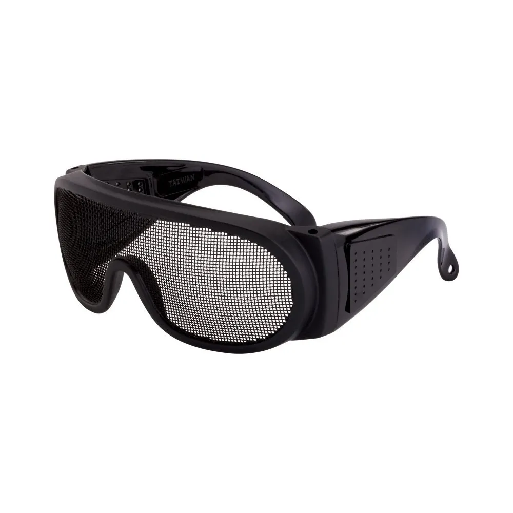 Safety Glasses, OTG Black Wire Mesh Lens