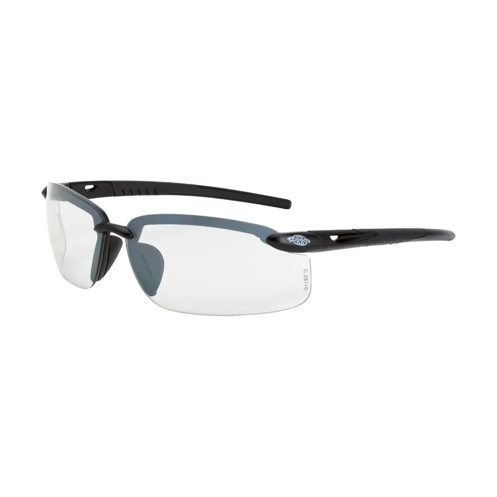 Safety Glasses, Wraparound Clear Polycarbonate Lens, Scratch-Resistant