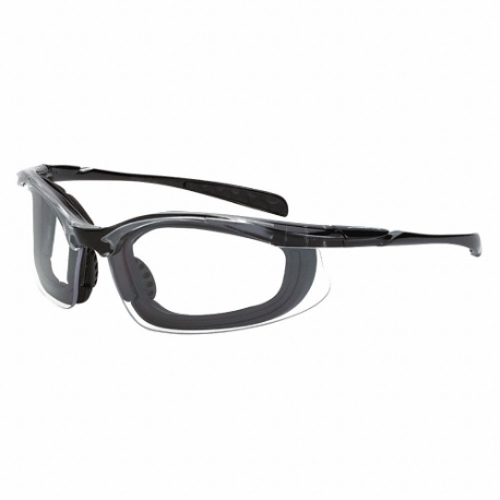 CROSSFIRE 844 AF Safety Glasses, Wraparound Frame, Half-Frame, Black, Black, M Eyewear Size, Unisex | CR2TFR 36VZ79