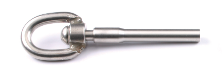 Handcrimp Single Swivel Gate Eye, 1/8 Inch Wire