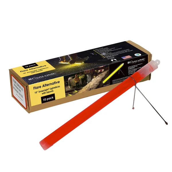 SnapLight with Bipod Stand, 10 Inch Length, 2 hr Duration, High Intensity, Red