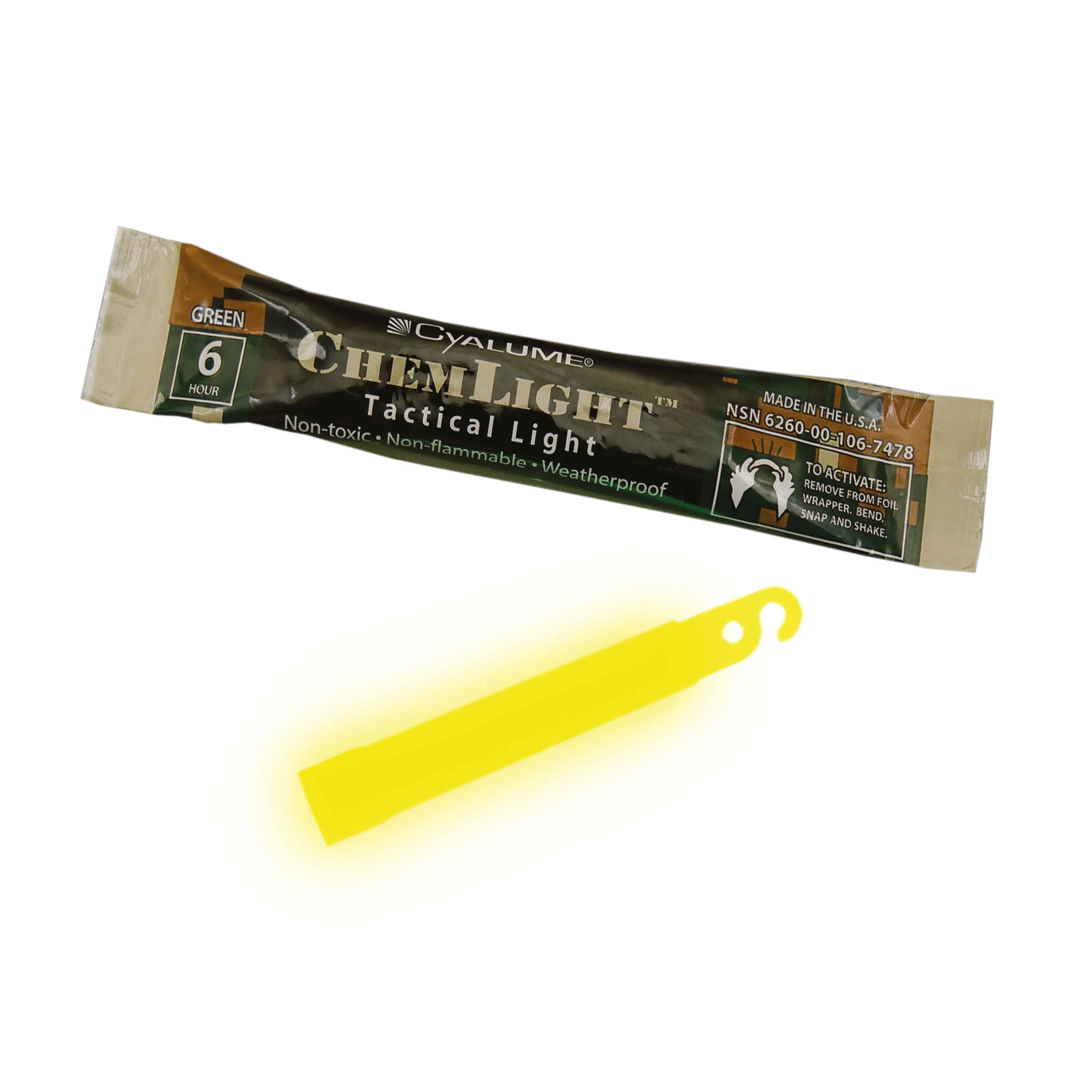 LightStick, 4 Inch Length, 6 hr Duration, 4 Yr Shelf Life Shelf Life, Yellow