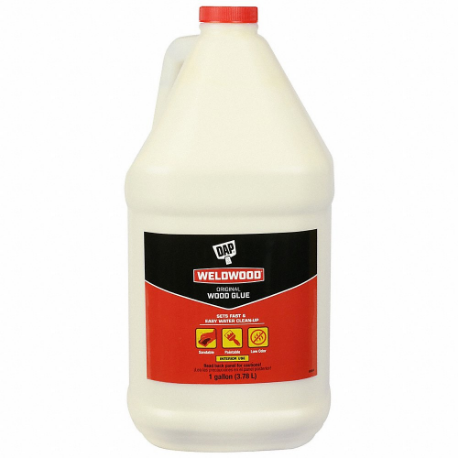 Wood Glue, Weldwood, Std Working Time, Interior Only, 1 gal, Jug, Clear