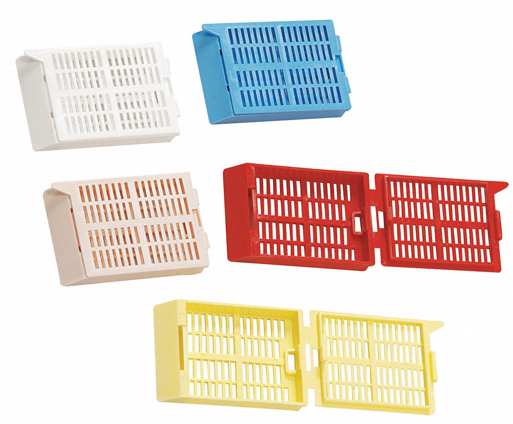 Polyoxymethylene Tissue Embedding Cassette, 40mm X 28mm X 6.8mm Size, Red