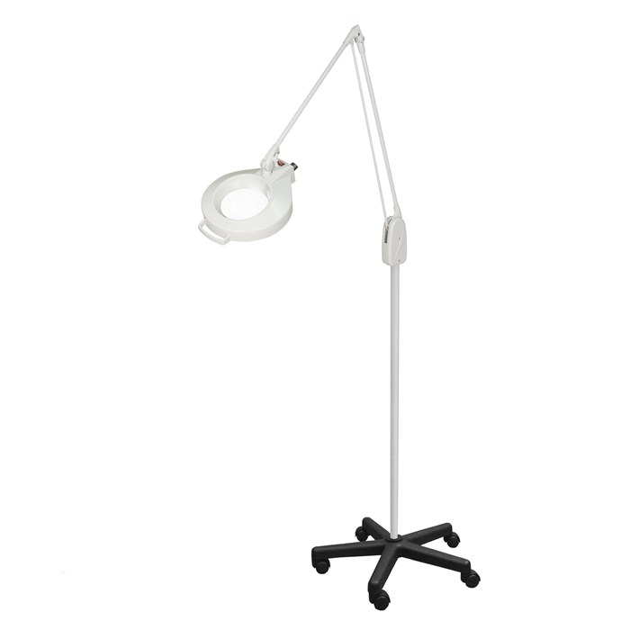 DAZOR L1460-DG Led Circline Magnifier, 1.75X, Mobile Floor Stand, Dove Grey, 43 Inch | CD4PAR