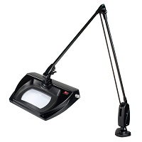 DAZOR L1508-5-BK LED Stretchview Magnifier, 2.25X, Clamp Base, Black, 43 Inch | CD4PBY