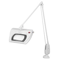 DAZOR L1508-5-WH LED Stretchview Magnifier, 2.25X, Clamp Base, White, 43 Inch | CD4PCA