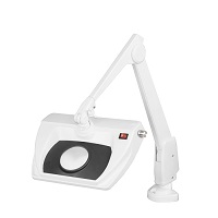 DAZOR LMR150-16-WH LED Stretchview Magnifier, 5X, Clamp Base, White, 28 Inch | CD4PQE