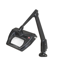 DAZOR LMR150-5-BK LED Stretchview Magnifier, 2.25X, Clamp Base, Black, 28 Inch | CD4PQF