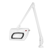 DAZOR LMR200-5-WH LED Stretchview Magnifier, 2.25X, Clamp Base, White, 42 Inch | CD4PQZ