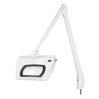 DAZOR LMR300-5-WH LED Stretchview Magnifier, 2.25X, Pivot Base, White, 42 Inch | CD4PRQ