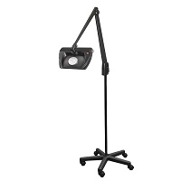 DAZOR LMR710-16-BK LED Stretchview Magnifier, 5X, Mobile Floor Stand Base, Black, 42 Inch | CD4PTB