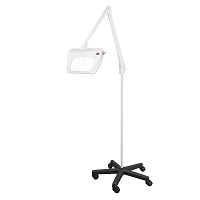 DAZOR LMR710-WH LED Stretchview Magnifier, 1.75X, Mobile Floor Stand Base, White, 42 Inch | CD4PTK