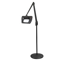 DAZOR LMR730-5-BK LED Stretchview Magnifier, 2.25X, Pedestal Floor Stand Base, Black, 42 Inch | CD4PTP