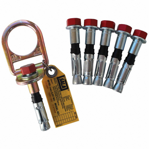 Concrete Anchor, 310 lb Weight Capacity, Swivel D-Ring, 4 1/2 Inch Max Hole Dp