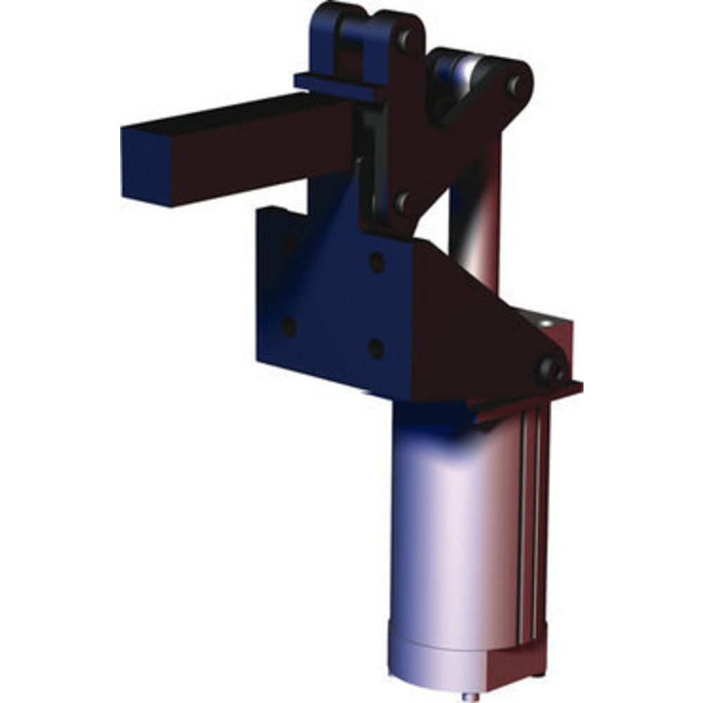 Pneumatic Hold Down Clamp, 4.69 Inch Arm Length, Solid Bar