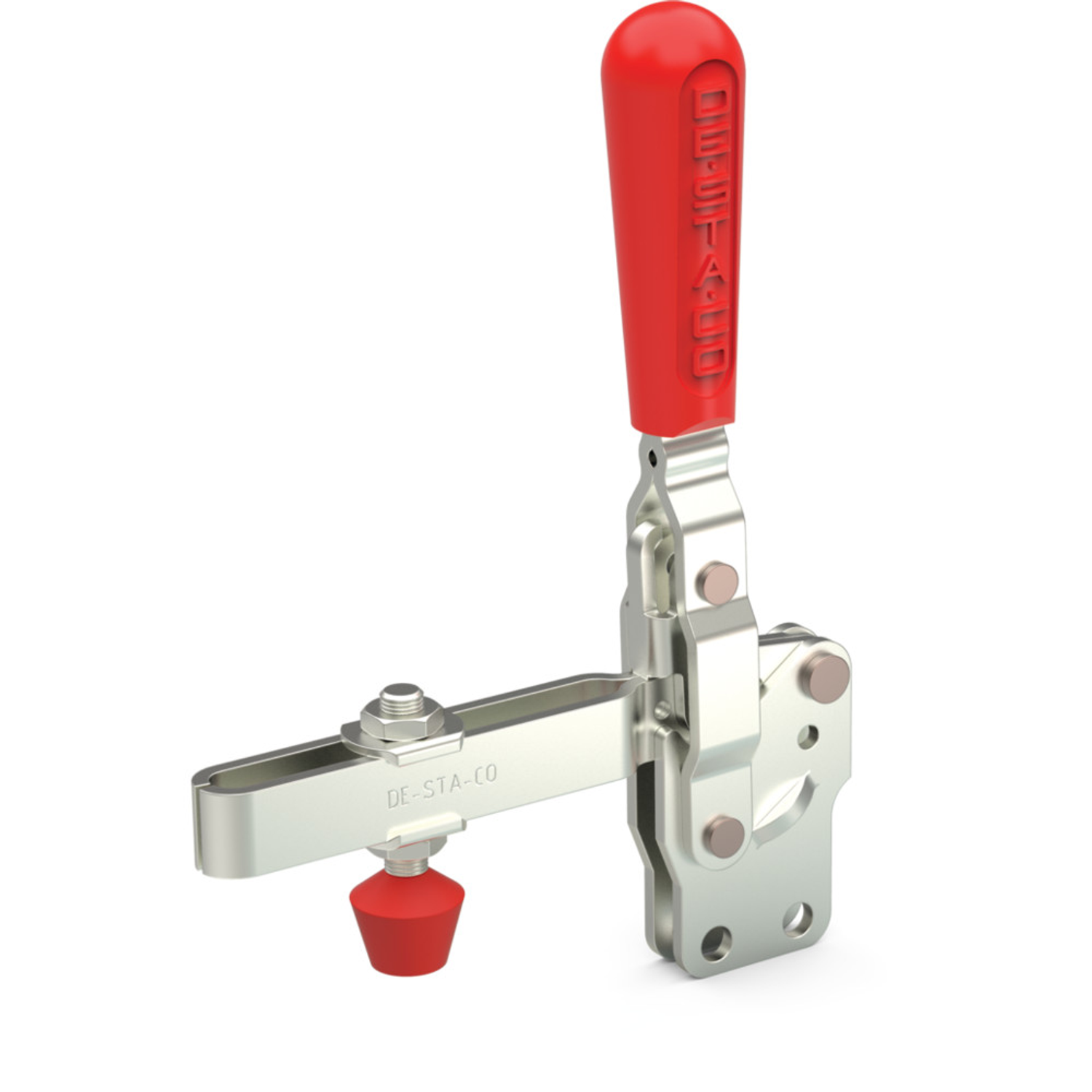 Vertical Hold Down Action Clamp, Straight Base, 375 lb