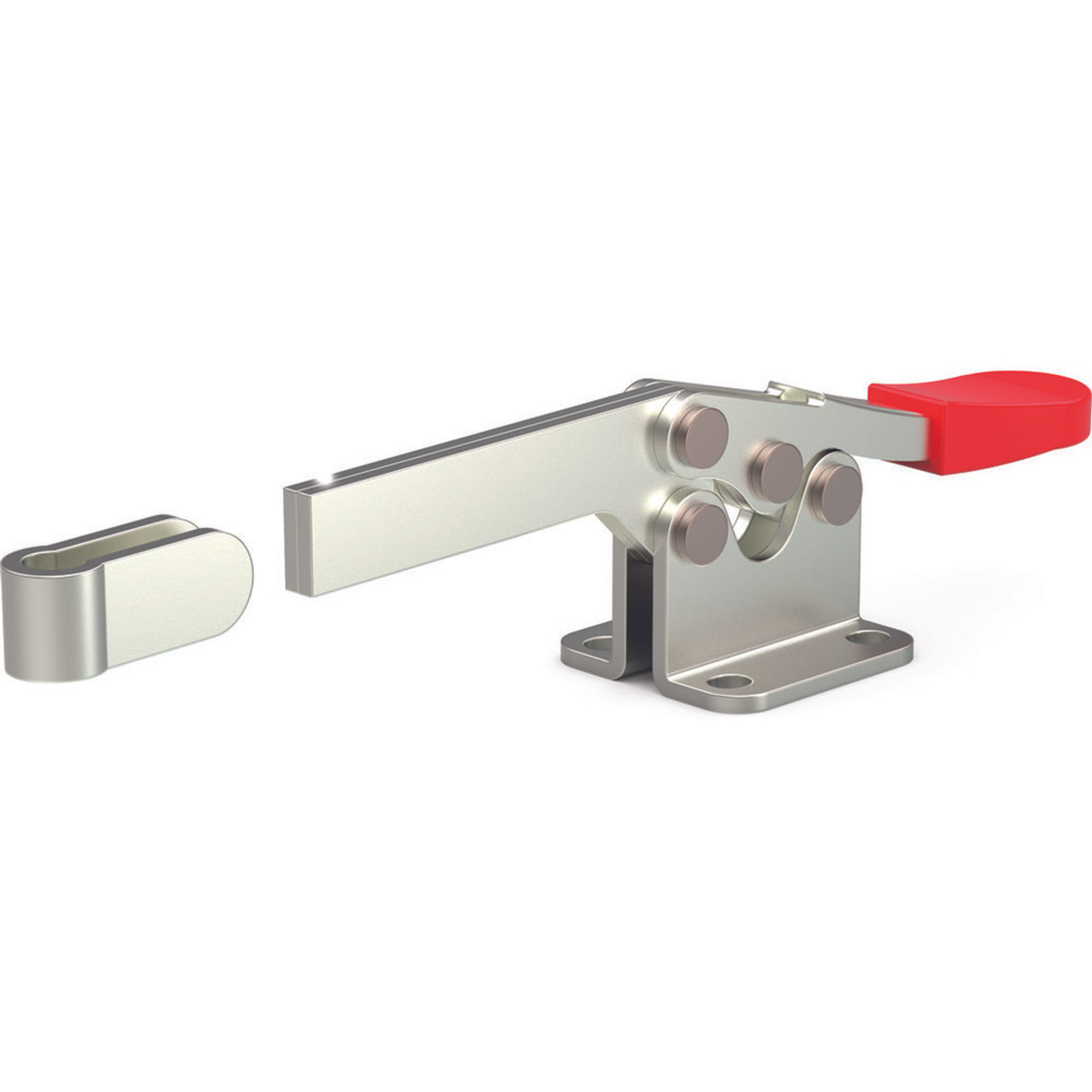 Horizontal Hold Down Toggle Clamp, Solid Bar, Flanged Base